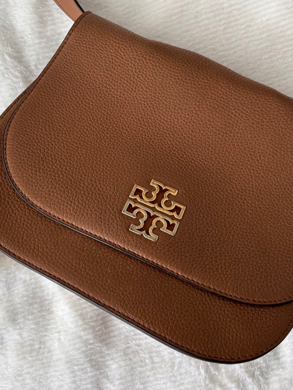 Tory Burch Britten Large Slouchy Messenger Flap Bag Leather